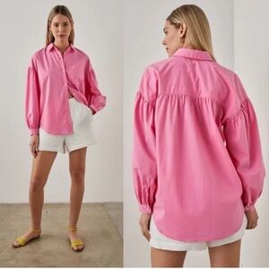 Rails Janae Button Down Top in Hot Pink
